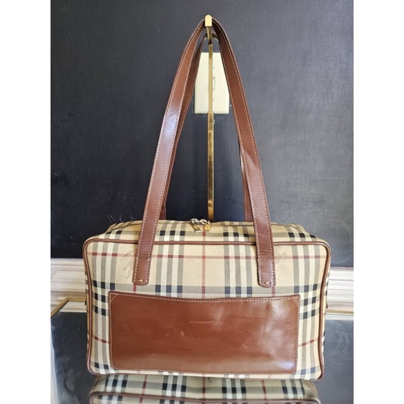Authentic Burberry Haymarket check bag Brown - Picture 12 of 13